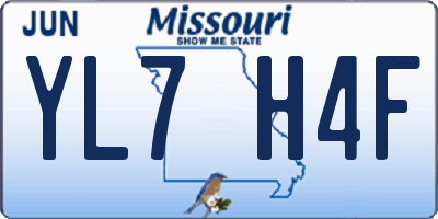 MO license plate YL7H4F
