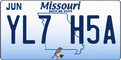 MO license plate YL7H5A