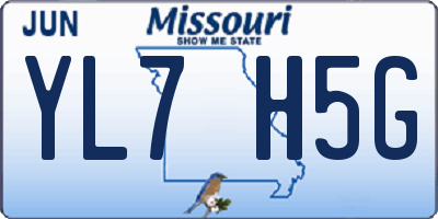 MO license plate YL7H5G