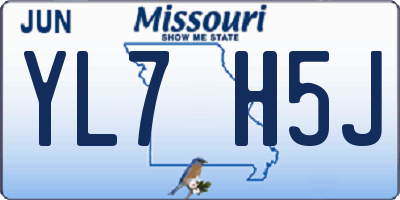 MO license plate YL7H5J