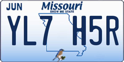 MO license plate YL7H5R