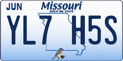 MO license plate YL7H5S