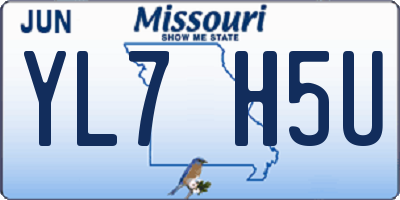 MO license plate YL7H5U