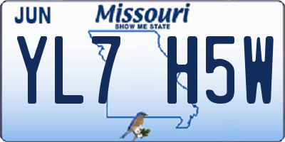 MO license plate YL7H5W
