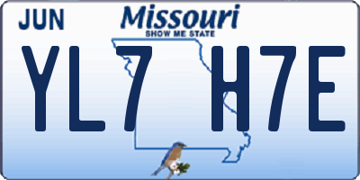 MO license plate YL7H7E