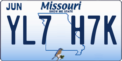 MO license plate YL7H7K