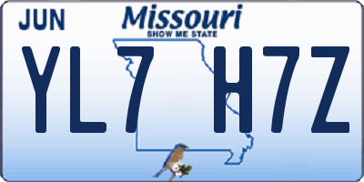 MO license plate YL7H7Z