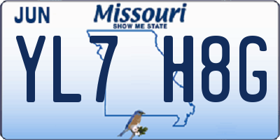 MO license plate YL7H8G