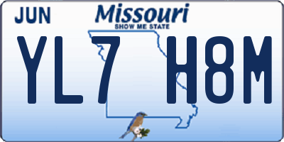 MO license plate YL7H8M