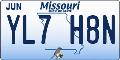 MO license plate YL7H8N