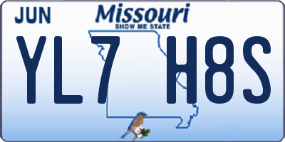 MO license plate YL7H8S