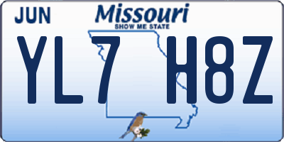 MO license plate YL7H8Z