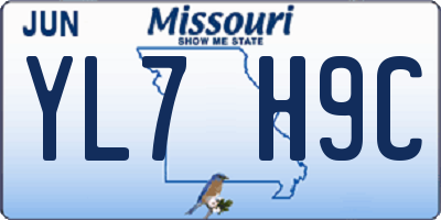 MO license plate YL7H9C