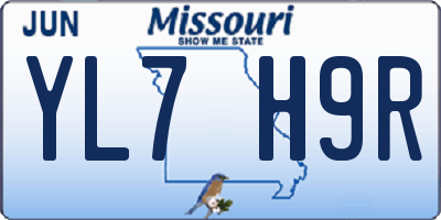 MO license plate YL7H9R
