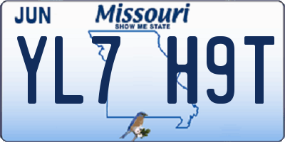 MO license plate YL7H9T