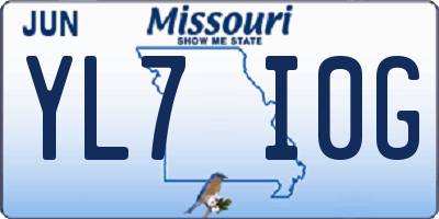 MO license plate YL7I0G