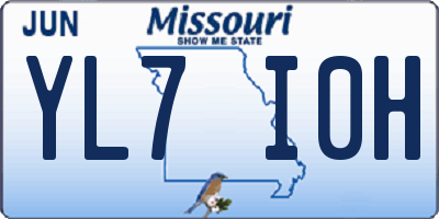 MO license plate YL7I0H