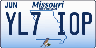 MO license plate YL7I0P