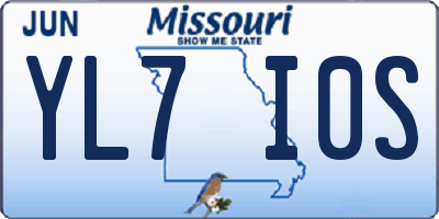MO license plate YL7I0S