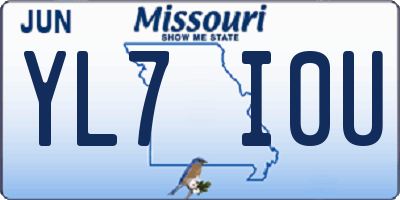 MO license plate YL7I0U