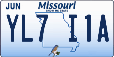 MO license plate YL7I1A