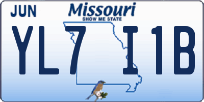 MO license plate YL7I1B