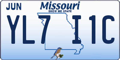 MO license plate YL7I1C