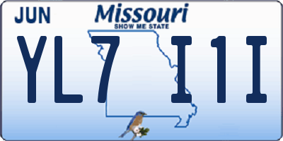MO license plate YL7I1I