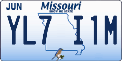 MO license plate YL7I1M