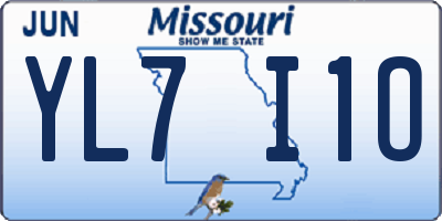 MO license plate YL7I1O