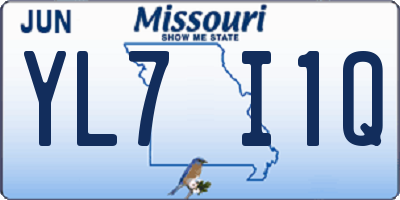 MO license plate YL7I1Q