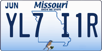 MO license plate YL7I1R