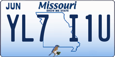 MO license plate YL7I1U