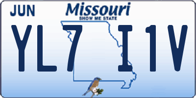 MO license plate YL7I1V