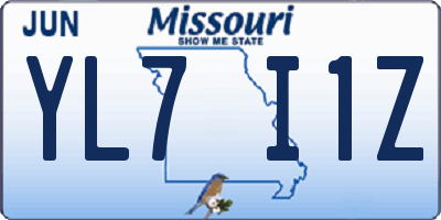 MO license plate YL7I1Z