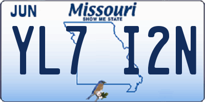 MO license plate YL7I2N