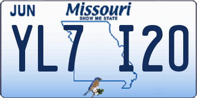 MO license plate YL7I2O