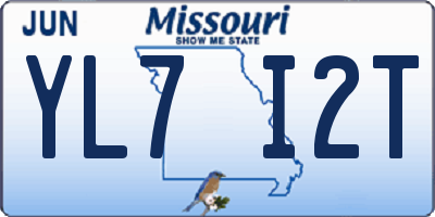 MO license plate YL7I2T