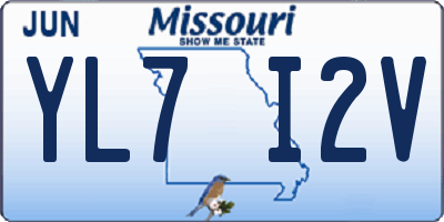 MO license plate YL7I2V