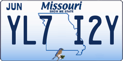 MO license plate YL7I2Y