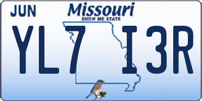MO license plate YL7I3R