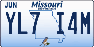 MO license plate YL7I4M