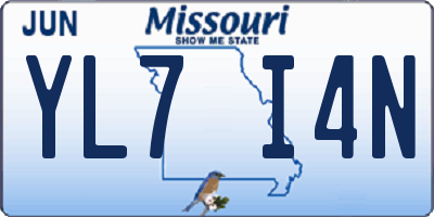 MO license plate YL7I4N