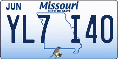 MO license plate YL7I4O