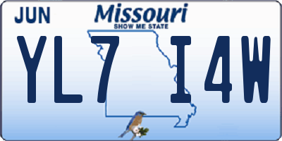 MO license plate YL7I4W