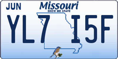 MO license plate YL7I5F