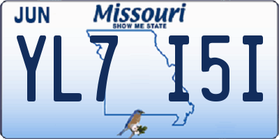 MO license plate YL7I5I