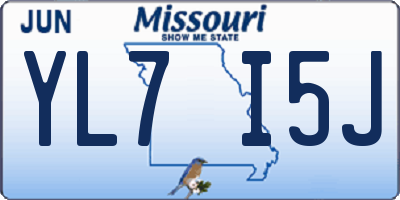 MO license plate YL7I5J