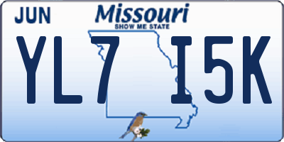 MO license plate YL7I5K