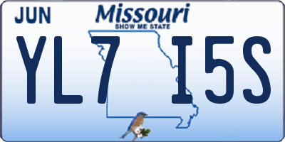 MO license plate YL7I5S